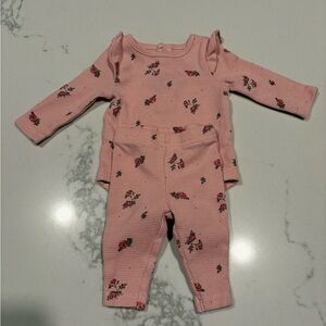 Carter's Soft Pink Floral Bodysuit and Pants Newborn